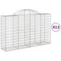 Miniatyrbilde 1 av 6: vidaXL Gabionkurver buede 13 stk 200x50x120/140 cm galvanisert jern