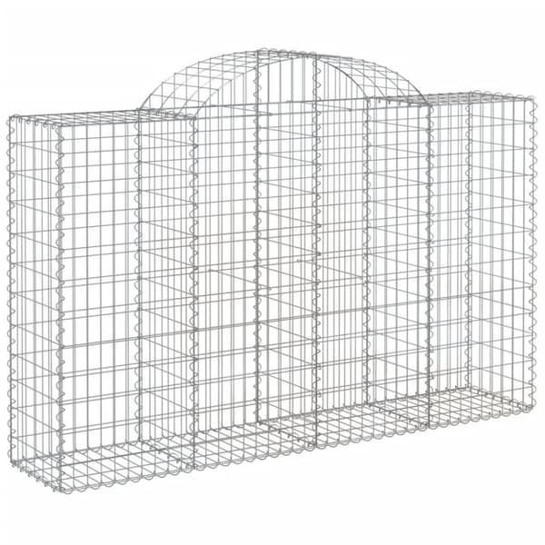 vidaXL Gabioner bågformade 15 st 200x50x120/140 cm galvaniserat järn