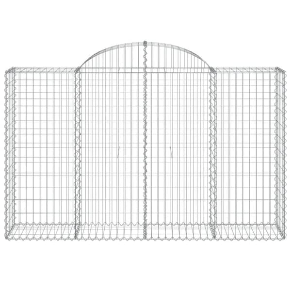 vidaXL Gabioner bågformade 15 st 200x50x120/140 cm galvaniserat järn