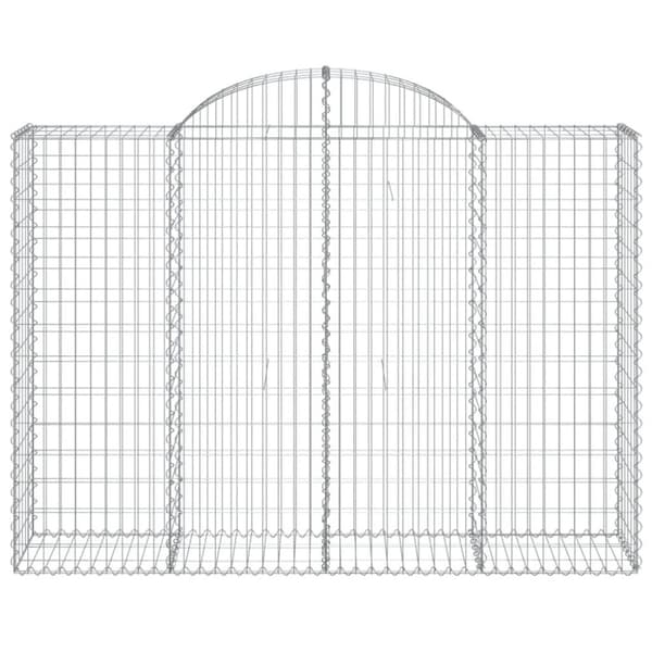 vidaXL Gabionkurver buede 9 stk 200x50x140/160 cm galvanisert jern