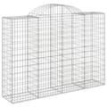 Miniatyrbilde 3 av 6: vidaXL Gabionkurver buede 11 stk 200x50x140/160 cm galvanisert jern