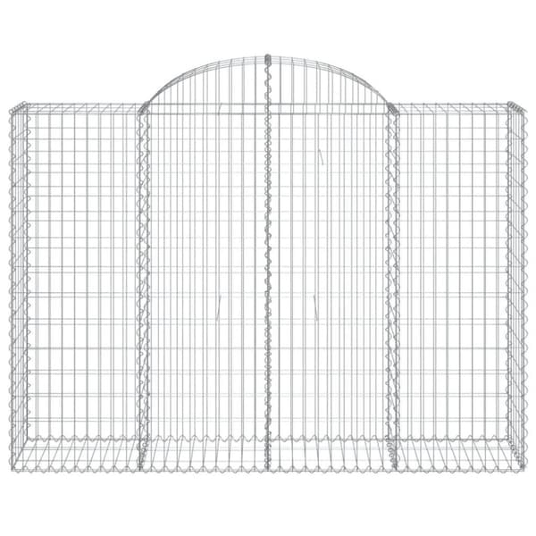 vidaXL Gabionkurver buede 11 stk 200x50x140/160 cm galvanisert jern