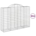 Miniatyrbilde 1 av 6: vidaXL Gabionkurver buede 11 stk 200x50x140/160 cm galvanisert jern