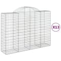 Miniatyrbilde 1 av 6: vidaXL Gabionkurver buede 13 stk 200x50x140/160 cm galvanisert jern