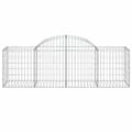 Miniatyrbillede 4 af 6: vidaXL buede gabionkurve 12 stk. 200x50x60/80 cm galvaniseret jern