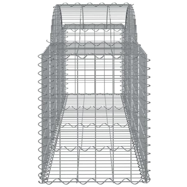 vidaXL buede gabionkurve 14 stk. 200x50x60/80 cm galvaniseret jern