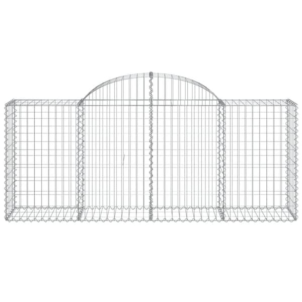 vidaXL buede gabionkurve 4 stk. 200x50x80/100 cm galvaniseret jern