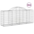 Miniatyrbillede 1 af 6: vidaXL buede gabionkurve 11 stk. 200x50x80/100 cm galvaniseret jern