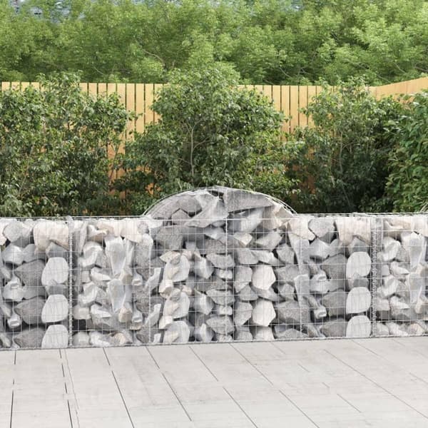 vidaXL Kaarevat kivikorit 14 kpl 200x50x80/100 cm galvanoitu rauta