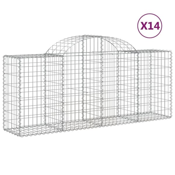 vidaXL Kaarevat kivikorit 14 kpl 200x50x80/100 cm galvanoitu rauta