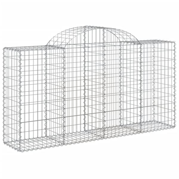vidaXL buede gabionkurve 3 stk. 200x50x100/120 cm galvaniseret jern
