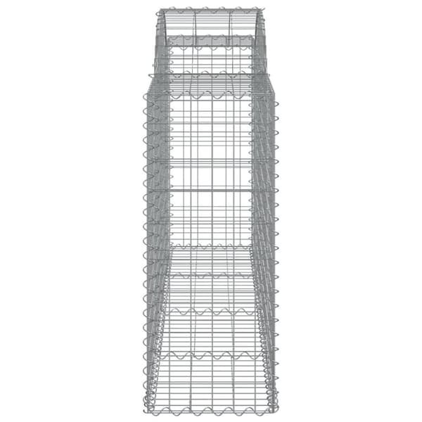 vidaXL buede gabionkurve 3 stk. 200x50x100/120 cm galvaniseret jern