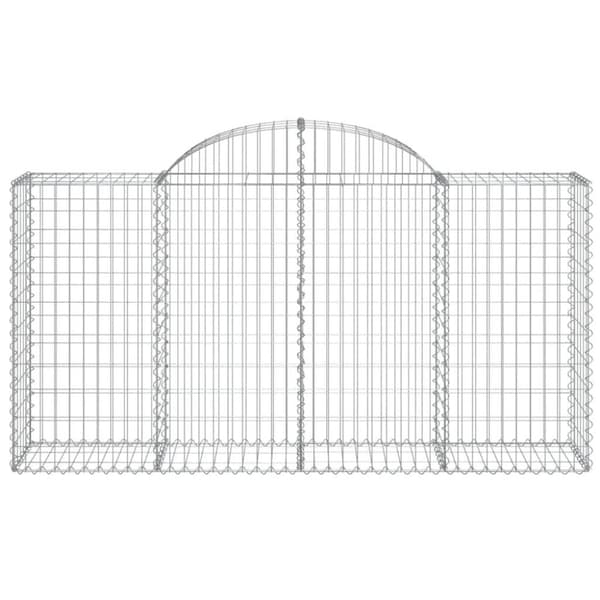 vidaXL buede gabionkurve 11 stk. 200x50x100/120 cm galvaniseret jern