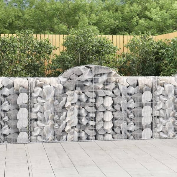 vidaXL buede gabionkurve 11 stk. 200x50x100/120 cm galvaniseret jern