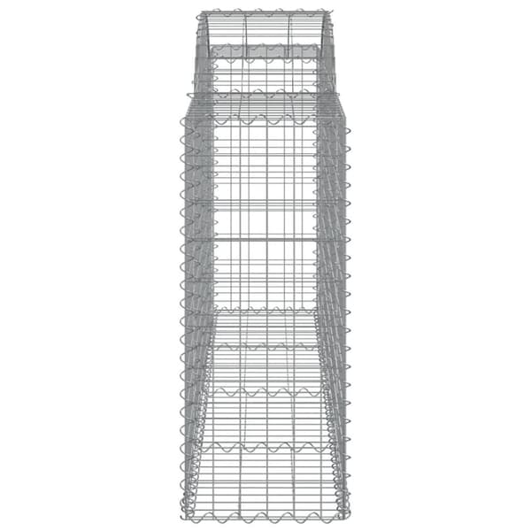 vidaXL buede gabionkurve 18 stk. 200x50x100/120 cm galvaniseret jern