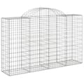 Miniatyrbillede 3 af 6: vidaXL buede gabionkurve 10 stk. 200x50x120/140 cm galvaniseret jern