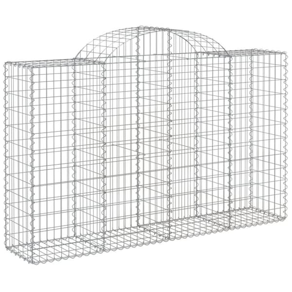vidaXL buede gabionkurve 9 stk. 200x50x120/140 cm galvaniseret jern