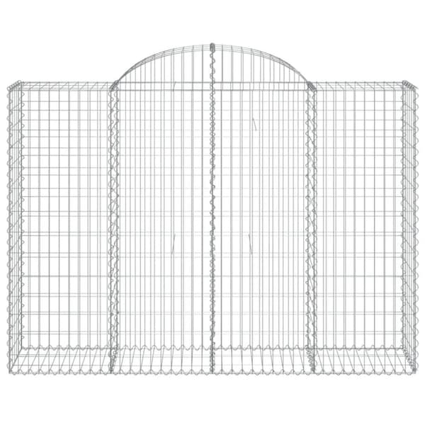 vidaXL buede gabionkurve 2 stk. 200x50x140/160 cm galvaniseret jern