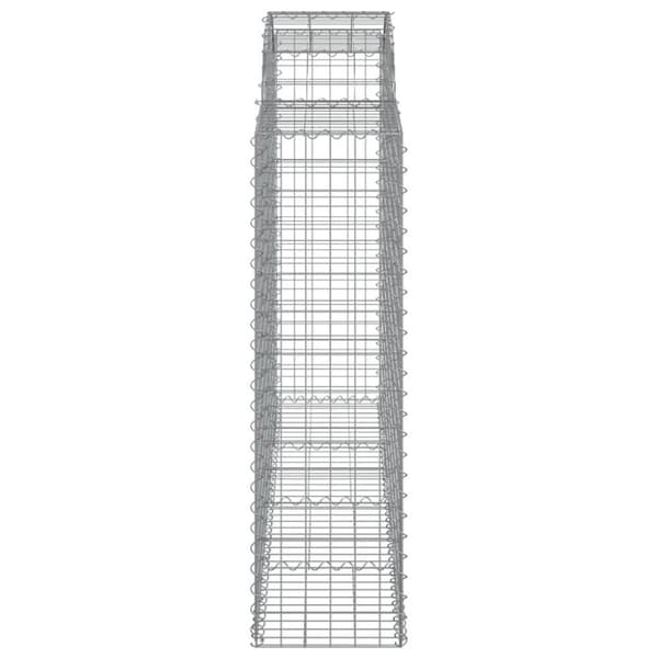 vidaXL buede gabionkurve 2 stk. 200x50x140/160 cm galvaniseret jern