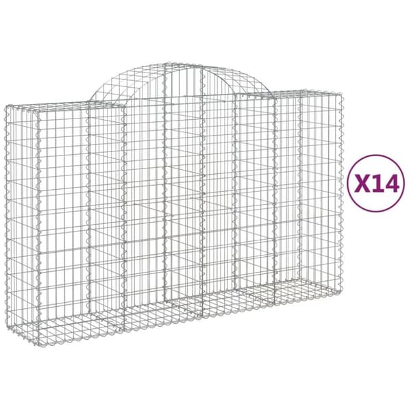 vidaXL Kaarevat kivikorit 14 kpl 200x50x120/140 cm galvanoitu rauta