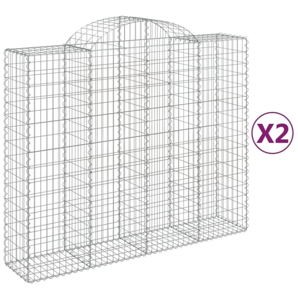 vidaXL Kaarevat kivikorit 2 kpl 200x50x160/180 cm galvanoitu rauta