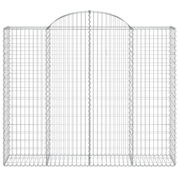 vidaXL buede gabionkurve 8 stk. 200x50x160/180 cm galvaniseret jern