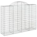 Miniatyrbilde 3 av 6: vidaXL Gabionkurver buede 15 stk 200x50x140/160 cm galvanisert jern