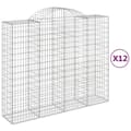 Miniatyrbilde 1 av 6: vidaXL Gabionkurver buede 12 stk 200x50x160/180 cm galvanisert jern