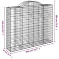 Miniatyrbilde 6 av 6: vidaXL Gabionkurver buede 7 stk 200x50x160/180 cm galvanisert jern