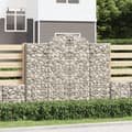Miniatyrbilde 2 av 6: vidaXL Gabionkurver buede 7 stk 200x50x160/180 cm galvanisert jern