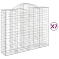 Miniatyrbilde 1 av 6: vidaXL Gabionkurver buede 7 stk 200x50x160/180 cm galvanisert jern