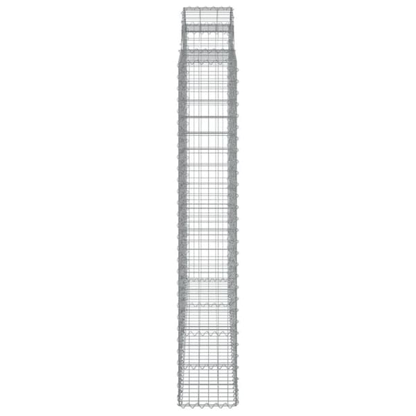 vidaXL Gabionkurver buede 6 stk 200x50x180/200 cm galvanisert jern