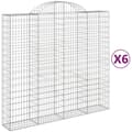 Miniatyrbilde 1 av 6: vidaXL Gabionkurver buede 6 stk 200x50x180/200 cm galvanisert jern