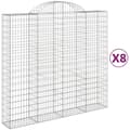 Miniatyrbilde 1 av 6: vidaXL Gabionkurver buede 8 stk 200x50x180/200 cm galvanisert jern