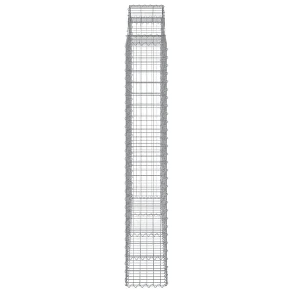 vidaXL Gabioner bågformade 11 st 200x50x180/200 cm galvaniserat järn