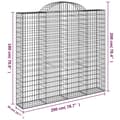 Miniatyrbild 6 av 6: vidaXL Gabioner bågformade 11 st 200x50x180/200 cm galvaniserat järn