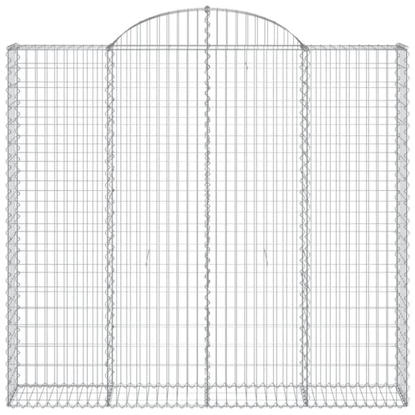 vidaXL Gabionkurver buede 12 stk 200x50x180/200 cm galvanisert jern