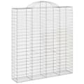 Miniatyrbilde 3 av 6: vidaXL Gabionkurver buede 3 stk 200x50x220/240 cm galvanisert jern