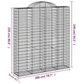 Miniatyrbilde 6 av 6: vidaXL Gabionkurver buede 3 stk 200x50x220/240 cm galvanisert jern
