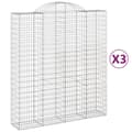 Miniatyrbilde 1 av 6: vidaXL Gabionkurver buede 3 stk 200x50x220/240 cm galvanisert jern