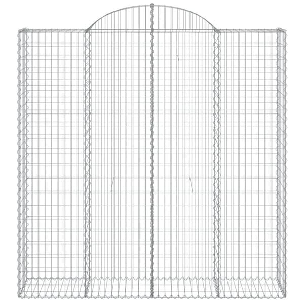 vidaXL Gabionkurver buede 8 stk 200x50x200/220 cm galvanisert jern