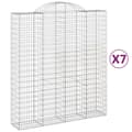Miniatyrbilde 1 av 6: vidaXL Gabionkurver buede 7 stk 200x50x220/240 cm galvanisert jern