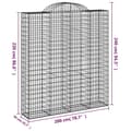 Miniatyrbilde 6 av 6: vidaXL Gabionkurver buede 9 stk 200x50x220/240 cm galvanisert jern