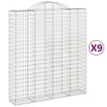 Miniatyrbilde 1 av 6: vidaXL Gabionkurver buede 9 stk 200x50x220/240 cm galvanisert jern