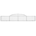 Miniatyrbilde 4 av 6: vidaXL Gabionkurver buede 12 stk 300x30x40/60 cm galvanisert jern