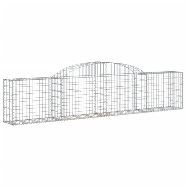 vidaXL Gabionkurver buede 13 stk 300x30x60/80 cm galvanisert jern