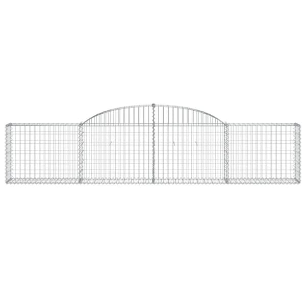 vidaXL Gabionkurver buede 13 stk 300x30x60/80 cm galvanisert jern
