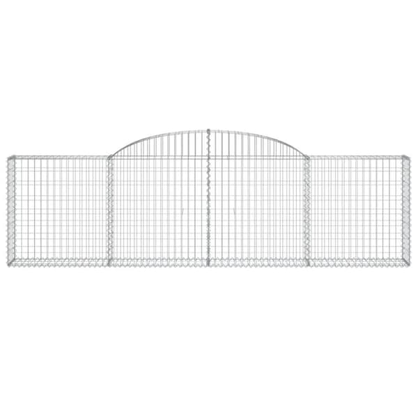 vidaXL Gabioner bågformade 6 st 300x30x80/100 cm galvaniserat järn