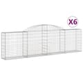 Miniatyrbild 1 av 6: vidaXL Gabioner bågformade 6 st 300x30x80/100 cm galvaniserat järn