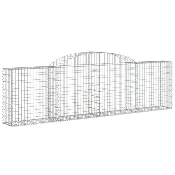 vidaXL Gabionkurver buede 9 stk 300x30x80/100 cm galvanisert jern
